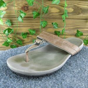 Teva‎ 4245 Women Flip Flop Sandal Shoes Brown Leather Size 7 Medium